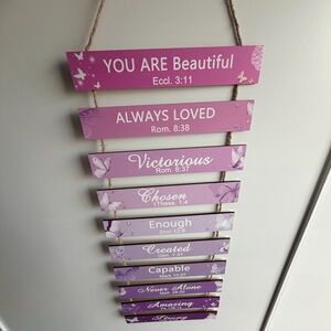 Inspirational Pink Wall Hanging
